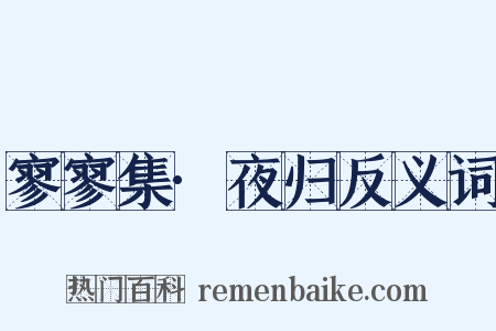寥寥集·夜归反义词是什么意思的图片